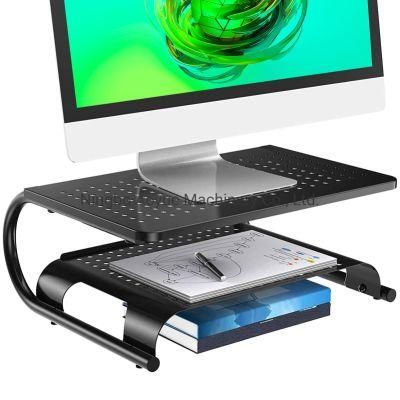 Monitor Stand Riser, Computer Desktop Stand Riser Holder, Vented Metal 2 Tier Desk Shelf for Desk Organizer