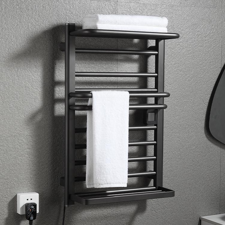 Kaiiy Aluminum Electric Heater Towel Rack Wall Rack Bathroom Towel Rack with Shelf