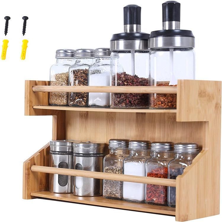 Bamboo Recliner Spice Rack Organize Spice in Drawer Counter or Cabinet Spice Holder Stander