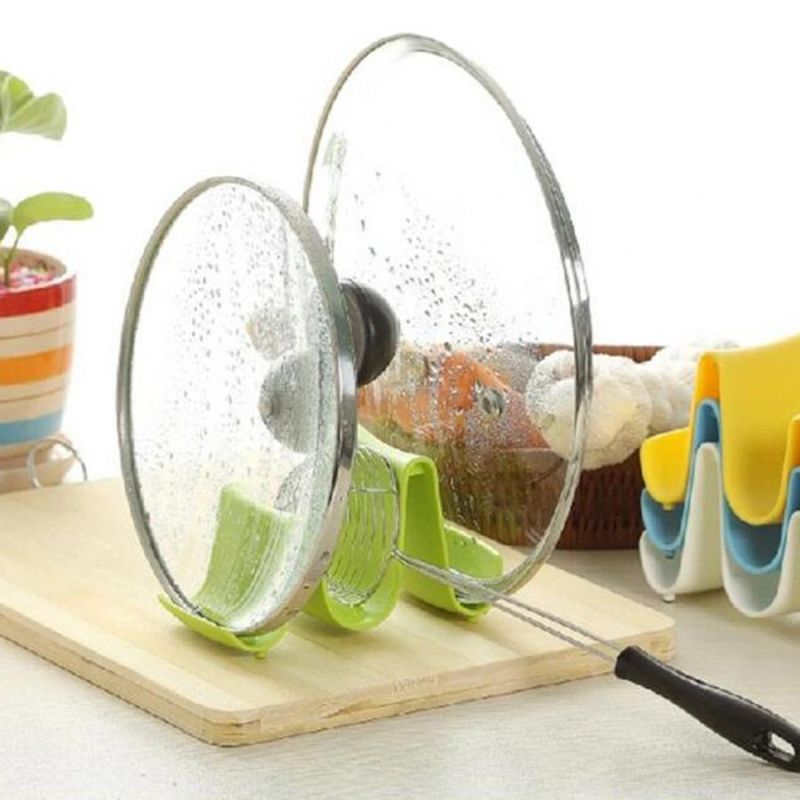 New Creative Wave Pot Cover Holder Multifunctional Spoon Holder Rack Pot Lid Stand Rack Kitchen Accessories