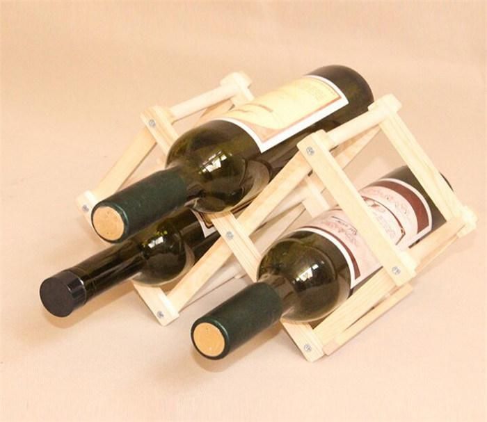 Natural Color Pine Wood Wine Rack with Size Custom Made