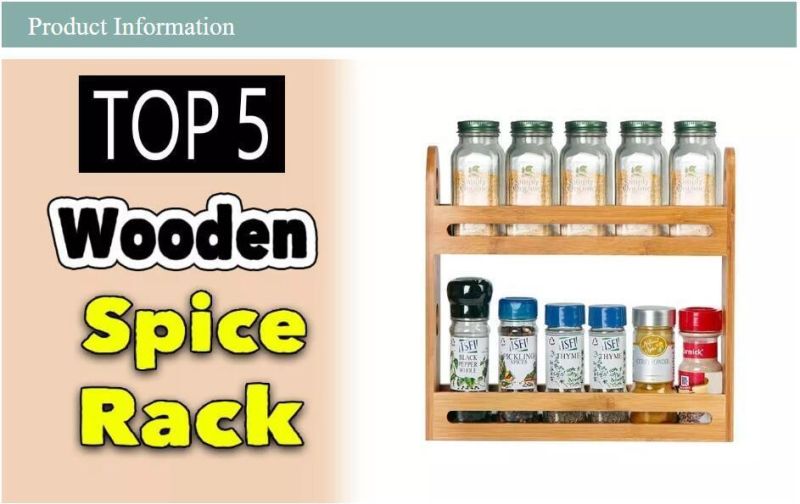 Space Saving 2-Tier Kitchen Table Shelf Bamboo Wood Kitchen Spice Rack