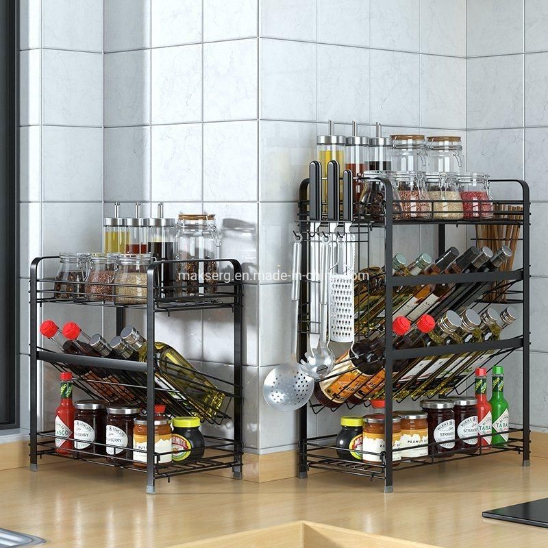 SS304 Storage Rack Multifunctional Spice Rack Bottle Rack