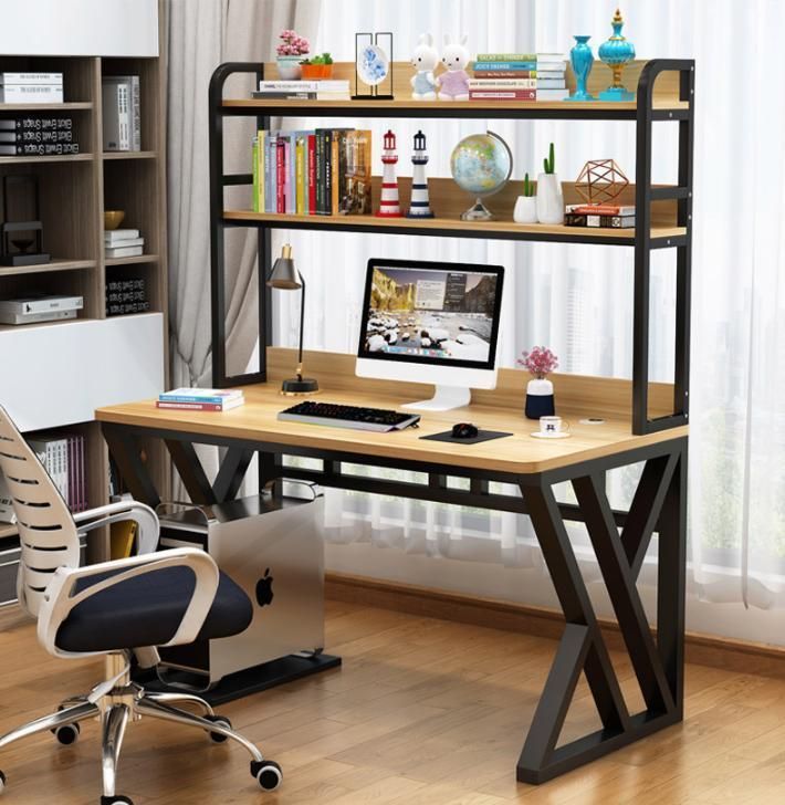 Computer Desktop Desk Desk Simple Home Student with Bookshelf Combination One Table Student Bedroom Simple Writing Desk