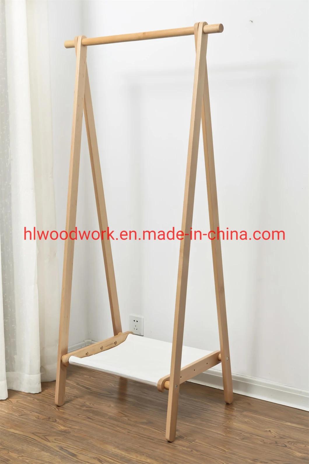 Beech Wood Stand Coat Rack Stand Hanger Foyer Furniture Natural Color Fabric Style Living Room Coat Rack Office Coat Rack