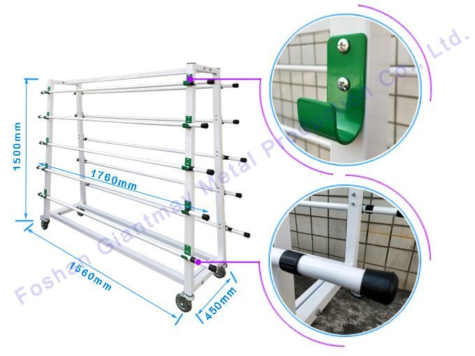 High Quality Metal Display Storage Dry Cloth Textile Fabric Roll Shelf Rack