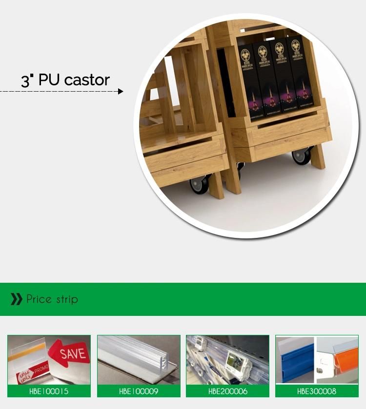 Customized Movable Wood Wine Display Rack for Bar