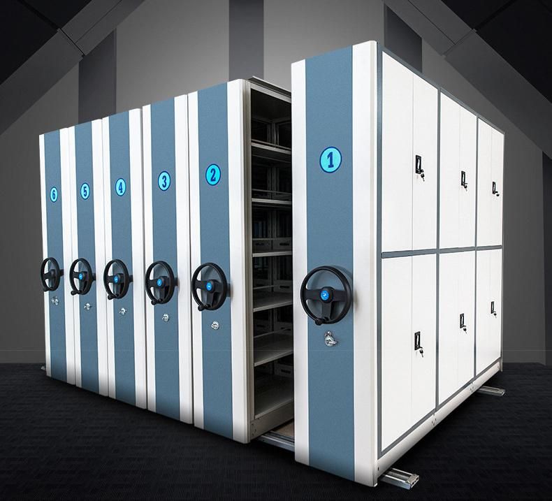 Library Mobile Shelving Gondola System MID East File Compactor High Density Cabinet