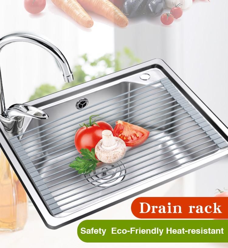 Foldable Silicone Dish Roll up Drying Rack for Kitchen Sink Countertop