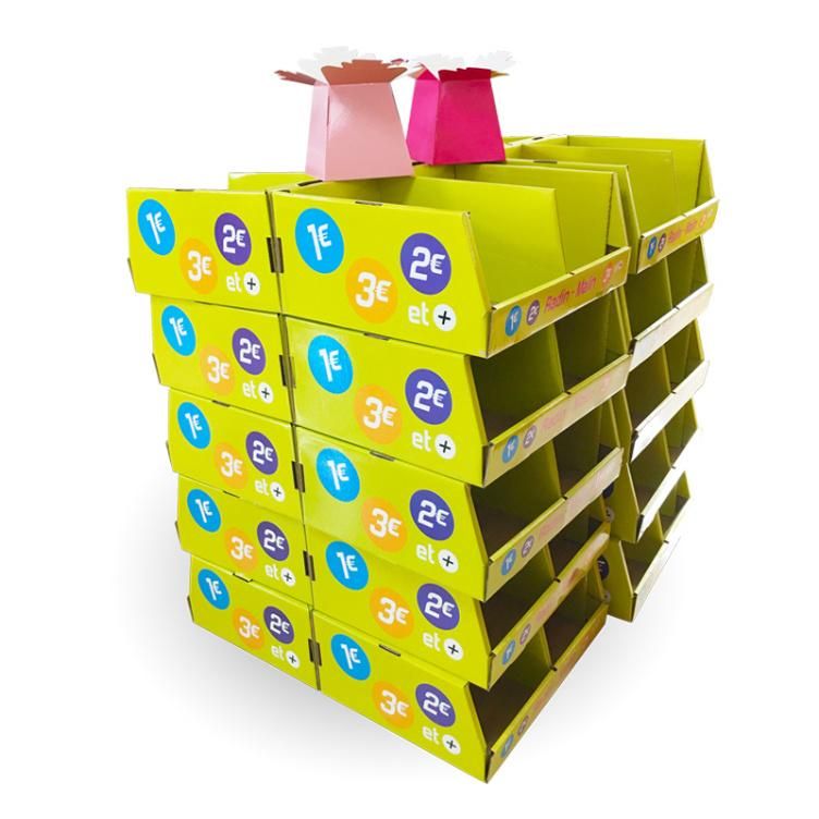 Supermarket Custom Printed Snack Drinks Packaging Display Stand