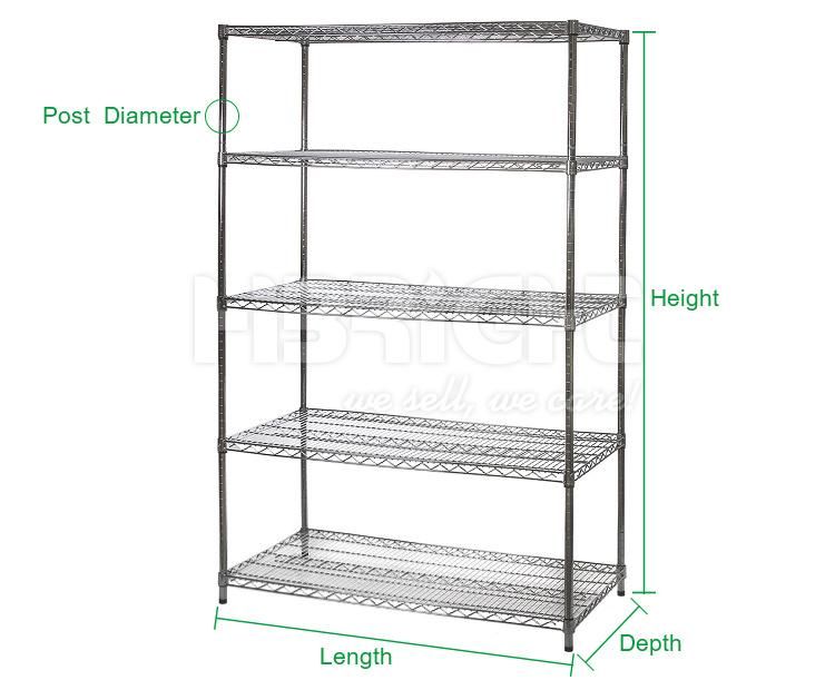 Hot Sell Adjustable Height Storage Wire Display Rack with Wheels