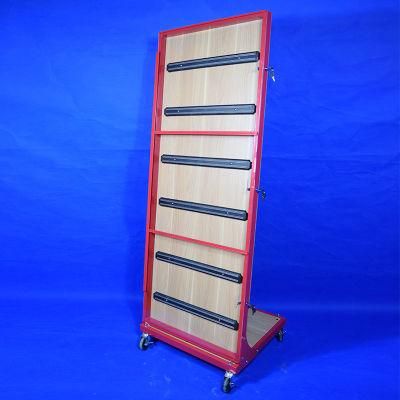 Antitheft Floor Standing Metal Wood Display Rack with Lock