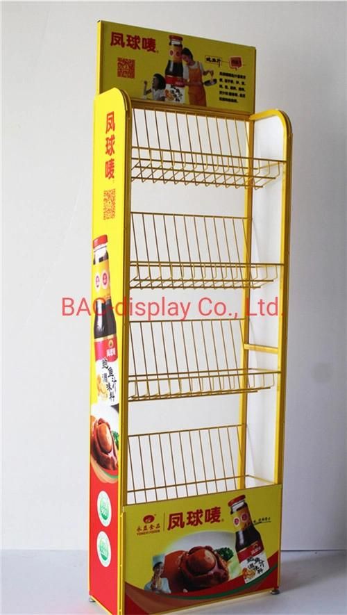 Wine Bottle Shapes Metal Plate Shelves Advertising Display Stand Rack for Promotion