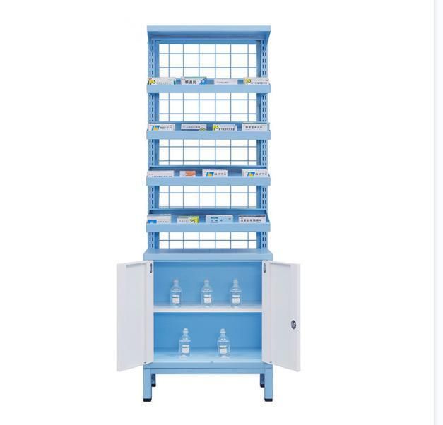 Modern Design Type Steel Pharmacy Shelving Racks with Drawer Shelving