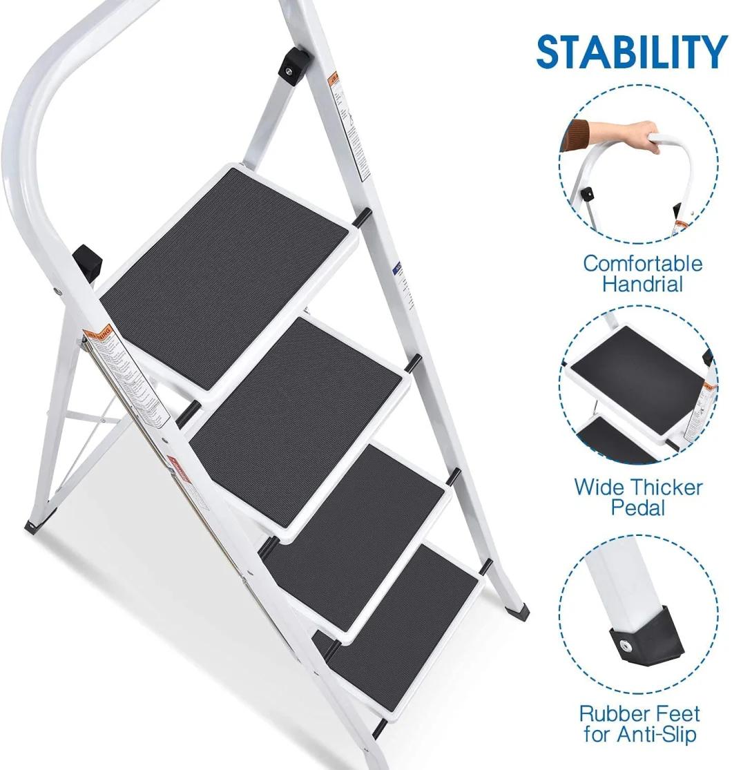 Multi-Purpose Ladder 4-Tier Ladder Bookcase Storage Rack Bookshelf