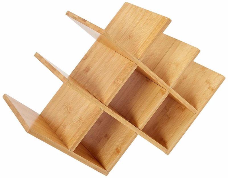 Home Countertop Butterfly Shape Bamboo Wood Wine Rack, Elegant and Modern, Table Top Wine Storage Rack for 8 Bottles