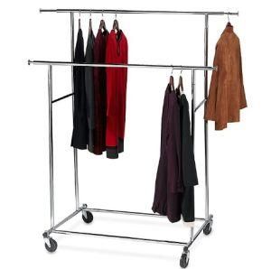 Dual Bar Adjustable Clothe Display Rack