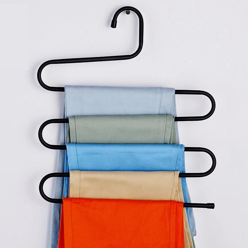 Multi-Layer Magic Non-Slip S-Shaped Stainless Steel Storage Multifunctional Pants Rack