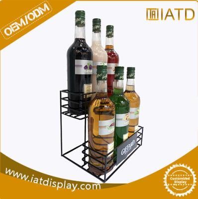 Wrought Iron Metal Home Bar Desktop Display Wine Rack