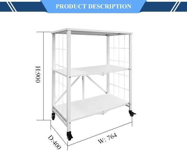 Wholesale Supply Home Black Folding Shelves Kitchen Folding Rack for Storage Kitchenware