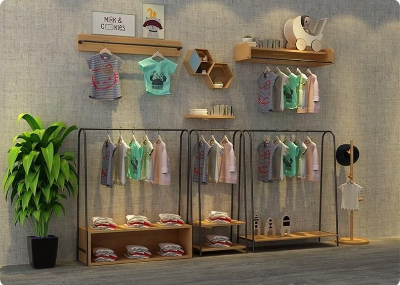 Customized Children Clothing Shop Fitting Retail Kids Clothes Display Furniture Clothes Display Rack for Kids