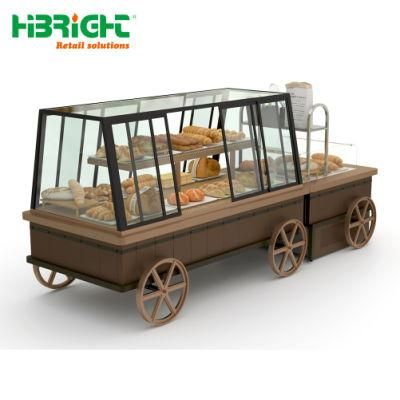 Novel Design Customized Island Bakery Display Cabinet Rack