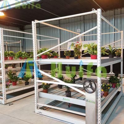 Hydroponics Greenhouse Growing Rack and Ebb and Flow Grow Table Rolling Bench Plants Grow Table Growing Shelves