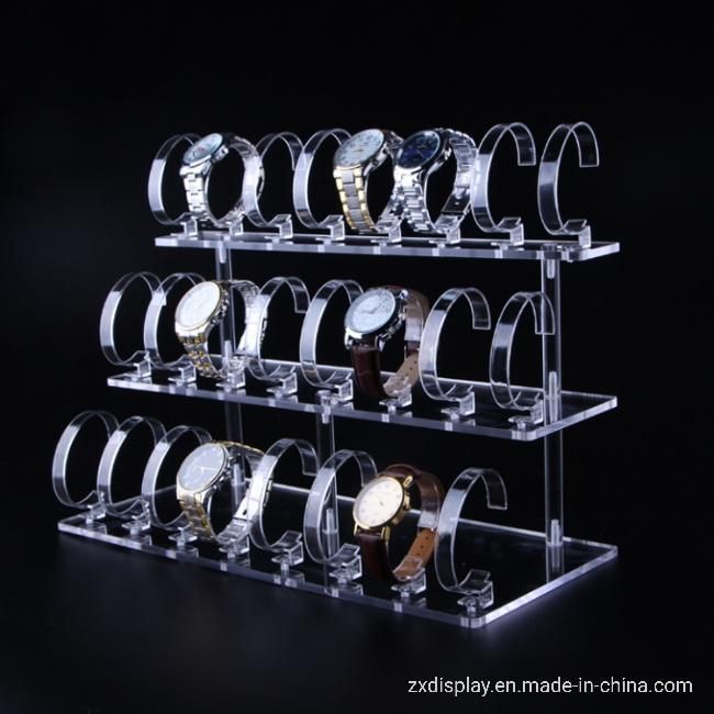 3 Tier Acrylic Watch Retail Display Rack for Store Use