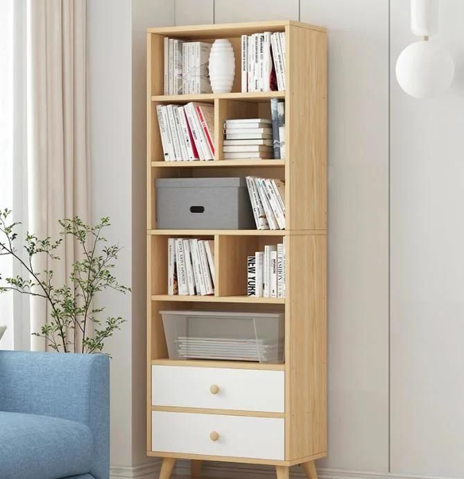 Bookshelf Floor Simple Living Room Shelf Bedroom Multi-Layer Solid Wood Leg Storage Rack Small Net Red Locker Bookcase