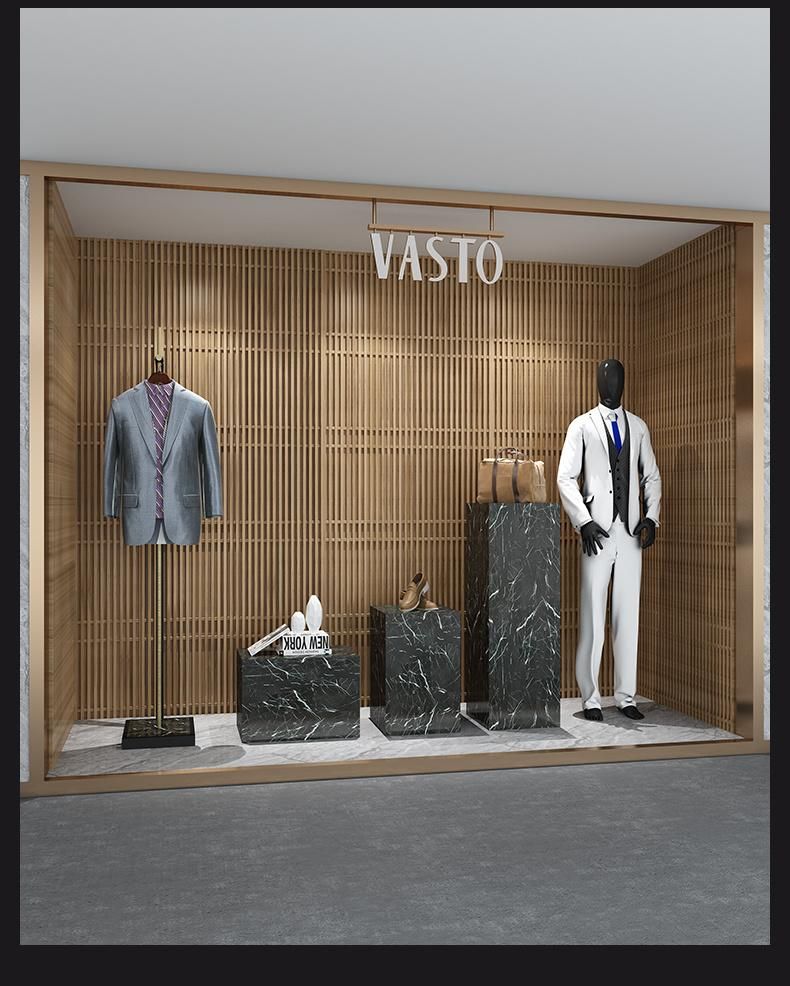 Shop Interior Fashion Display Customized Shelves Hanging Racks
