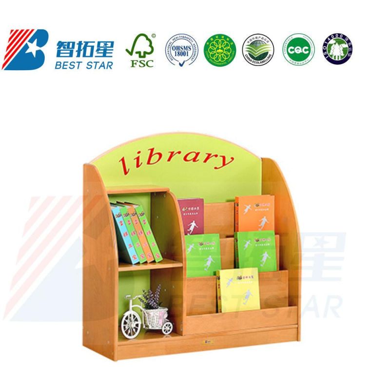 School Library Book Rack,Kids Bookcase,Wood Display Childen Storage Book Rack, Kindergarten and Preschool Movable Book Rack,Playroom Furniture,  Bookshelf Rack