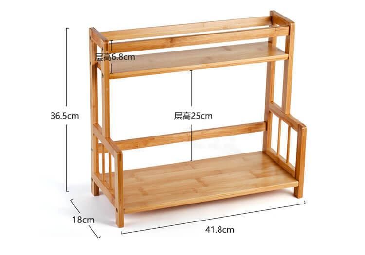 Natural Bamboo Spice Rack, Freestanding Kitchen Cutlery Storage Organizer Holder Shelf Spice Racks