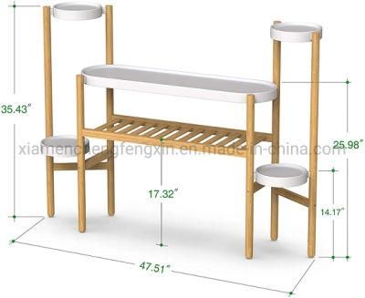 Bamboo Plant Shelf Indoor, 3 Tier Tall Plant Stand Table for Multiple Plants Holder, Corner Plant Display Rack (3-2-3 Tier)