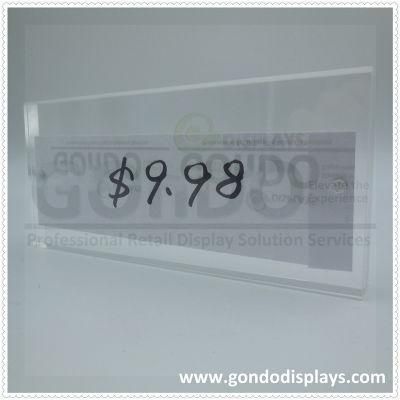 Plastic Acrylic Shelf Talker Price Label Holder, Front Facing - Clear