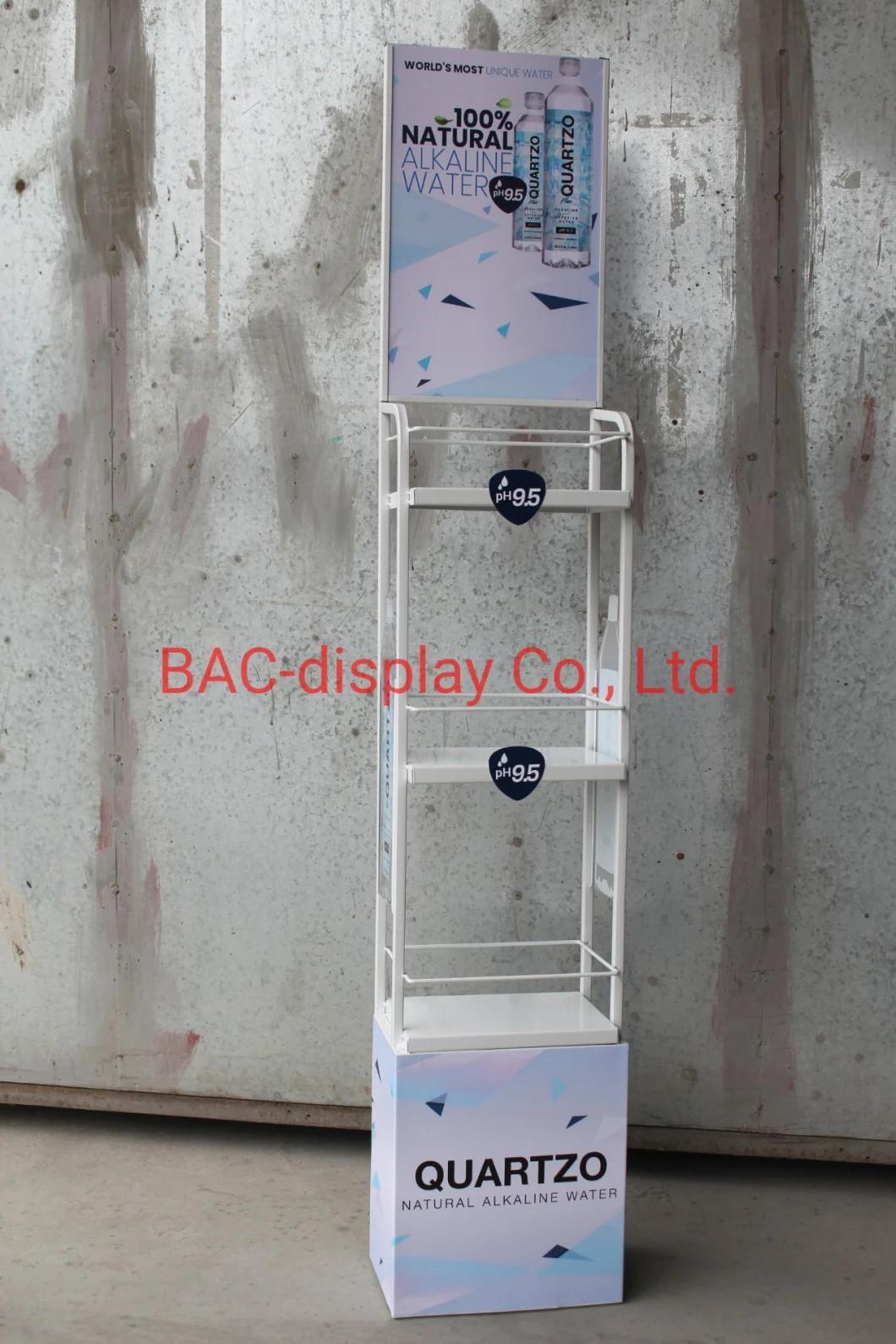 Water Bottle Metal Advertising Display Rack for Gas Station Salling