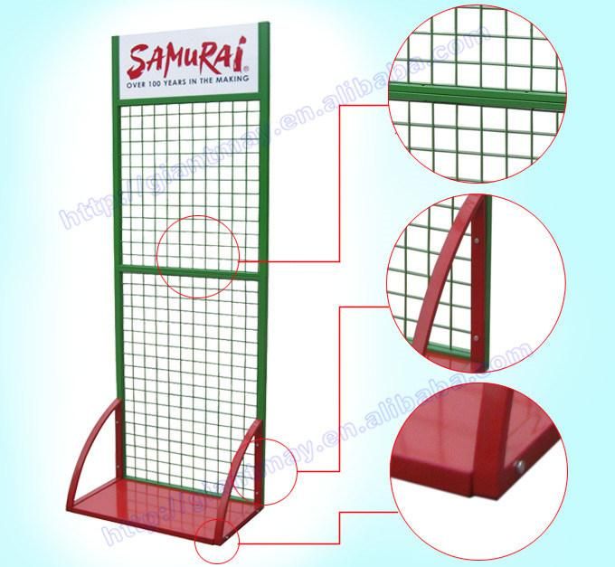 Metal High Quality Floor Hook Hanging Grid Wire Shelving Display Rack