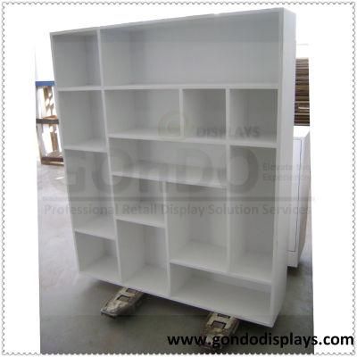 High Quality Modern Solid White Oak Painting Home Wooden Bookcase with Storage Cabinet by The Wall