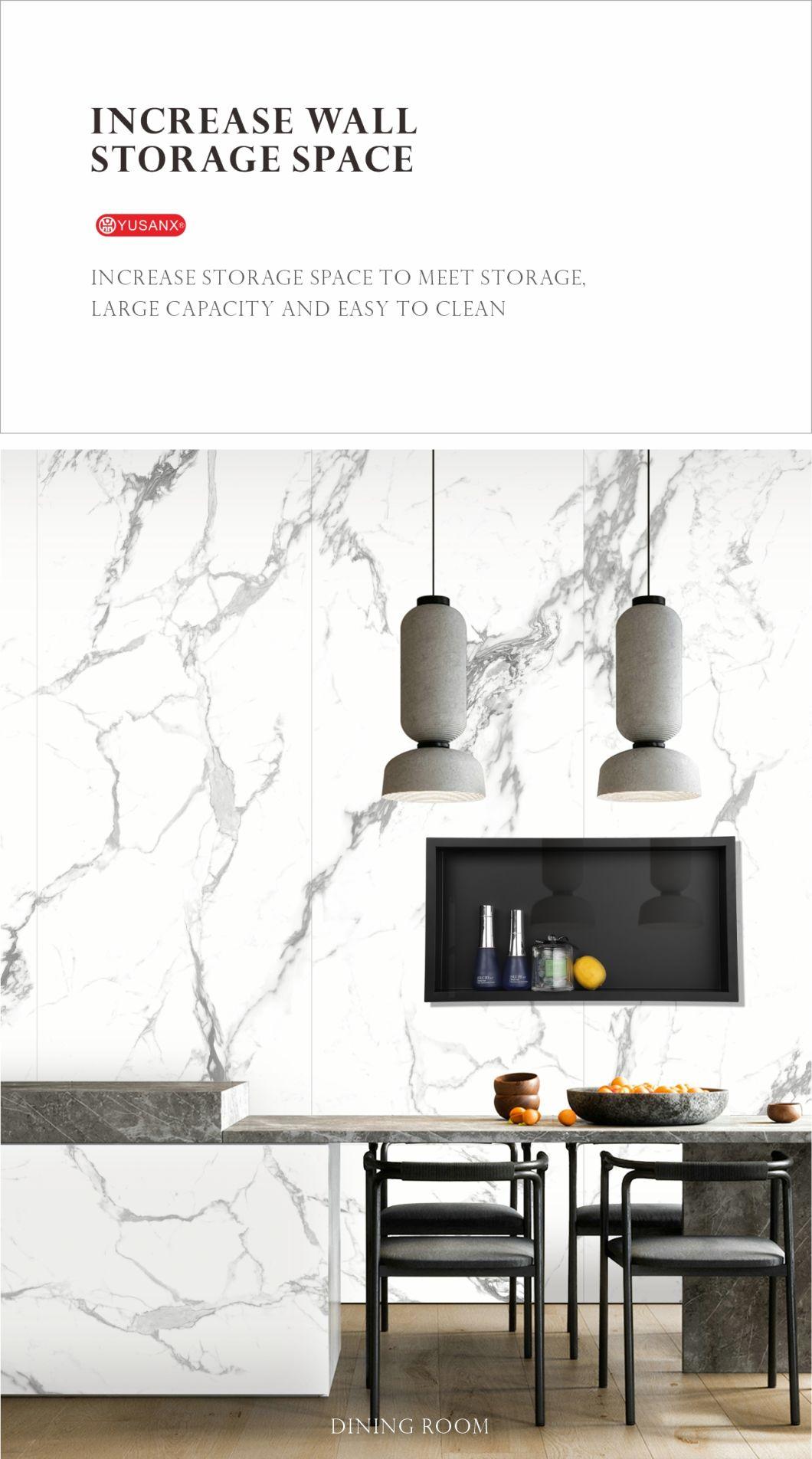 Decorative Panel Sheet Metal Black Stainless Steel Shower Niche Single Shower Shelf Insert for Bathroom Niche