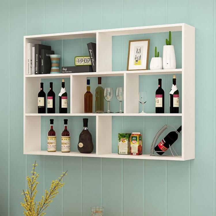 Simple and Creative Wine Cabinet Wall-Mounted Wooden Bookcase