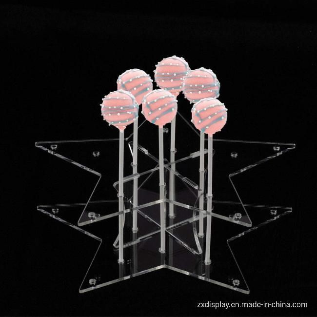 Assembled Clear Acrylic Cake Lollipop Display Stand