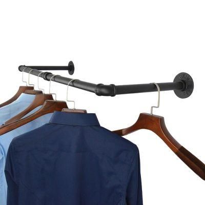 1/2 Inch Industrial Wall Mounted Pipe Clothing Rack Hanging