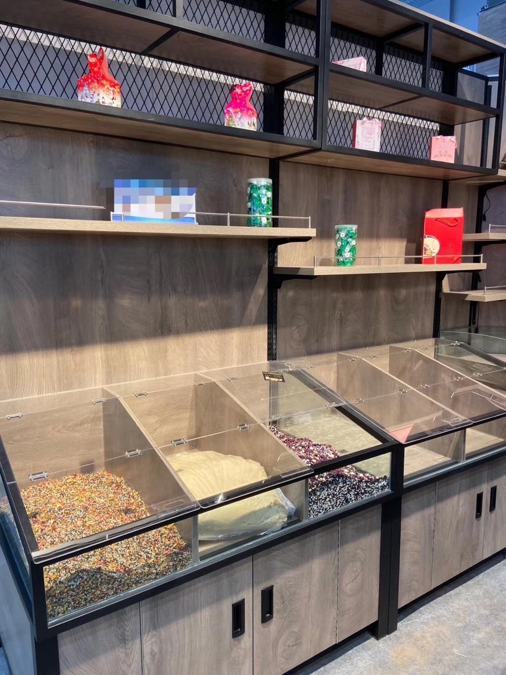 Chinese Supermarket Display Rack for Vegetable, Fruit Shelf, Rice Container