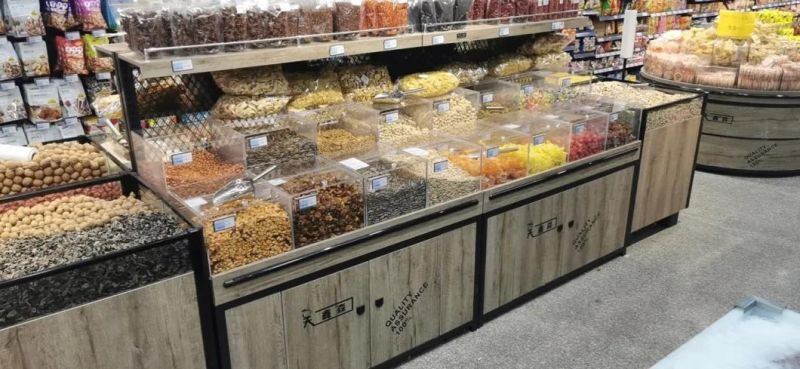 Supermarket Hypermarket Island Type Can Be Easily Self Applied for Combined Rice Grain Grocery Dry Goods Candy Display and Storage Rack, and The Manufacture