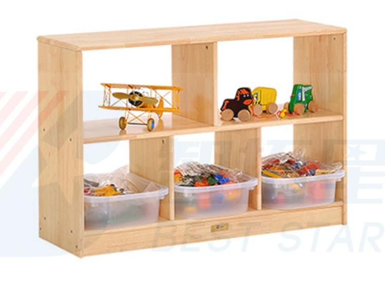 Preschool and Kindergarten Kids Toy Storage Wooden Rack, Playroom Furniture Kids Toy Storage Shelf and Stand, Daycare School Wooden Storage Furniture Rack