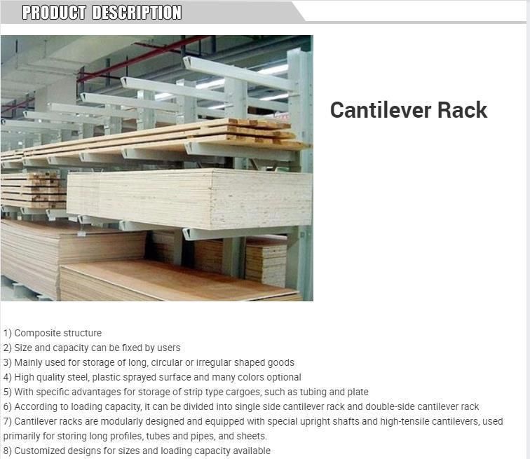 Warehouse Cantilever Racking Systems Singe/ Double Side Arm Rack
