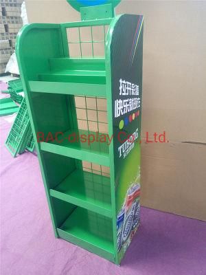 Metal Floor Advertising Display Rack OEM Making for Bottles Foods and Drinks