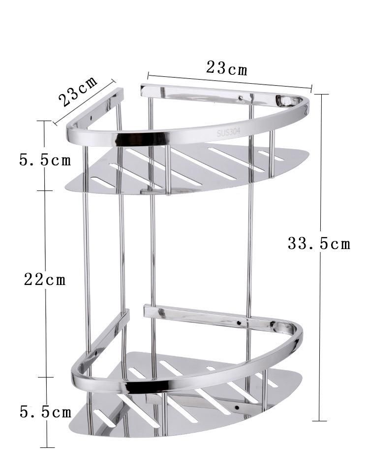 Household Bathroom Wall Mounted Fittings Storage Rack Triangle Shaped Holder SUS 304 Toilet Room Rustless Corner Rack