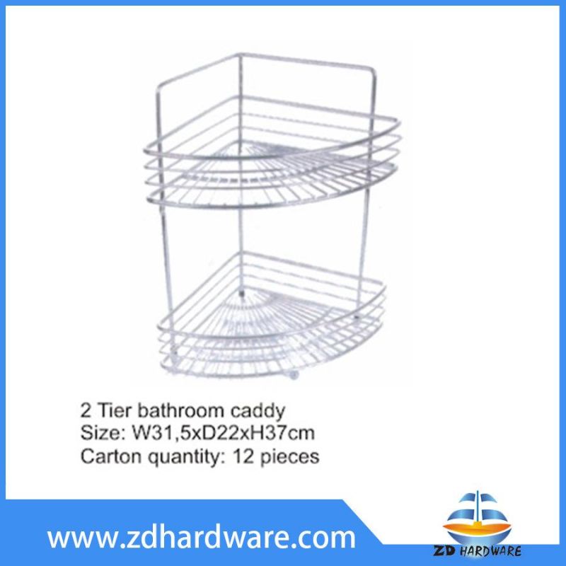 2 Tier Bathroom Shower Corner Baskets Shampoo Shower Shelf Rack