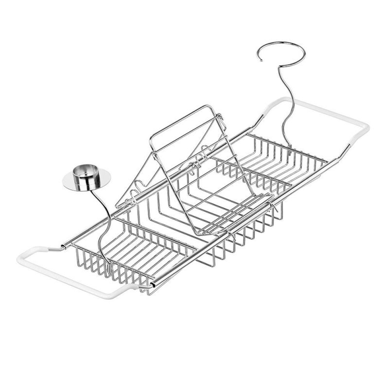 Adjustable Length Anti-Rust Bathtub Rack Multi-Functional Bath Bridge Rack for Bathroom