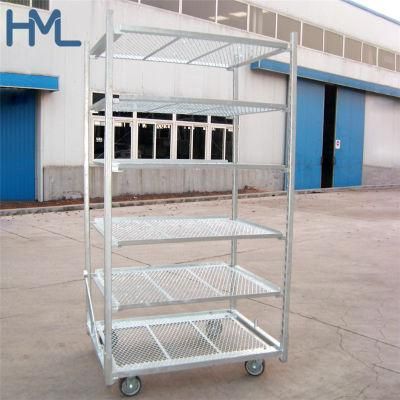 Wire Mesh PP Shelves Nursery Plant Cart for Transporting Plants